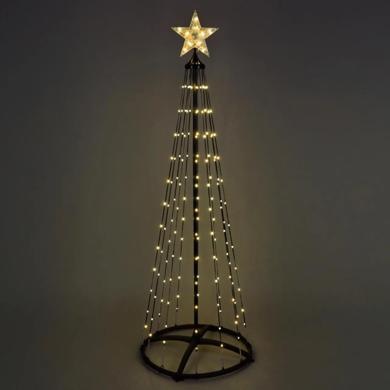 Déco Et Objet Lumineux|KOOPMAN Cône lumineux Digital 154 Micro Led (H150 cm)Twinkling Noir et Blanc chaud