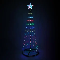 Personnage, Objet Grand Format|Déco Et Objet Lumineux|KOOPMAN Cône lumineux Digital 370 Micro Led (H210 cm) Twinkling Noir et Multicolore