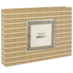 Objet Déco|Atmosphera, cru017dateur d'intu017drieur Coffret 2 albums photos (H16,7 cm) Paloma Gris et moutarde Jaune