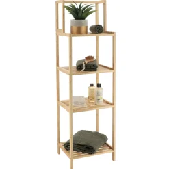 Rangement Salle De Bain|TENDANCE Colonne de rangement en bambou (H125 cm) Harmonie Naturel