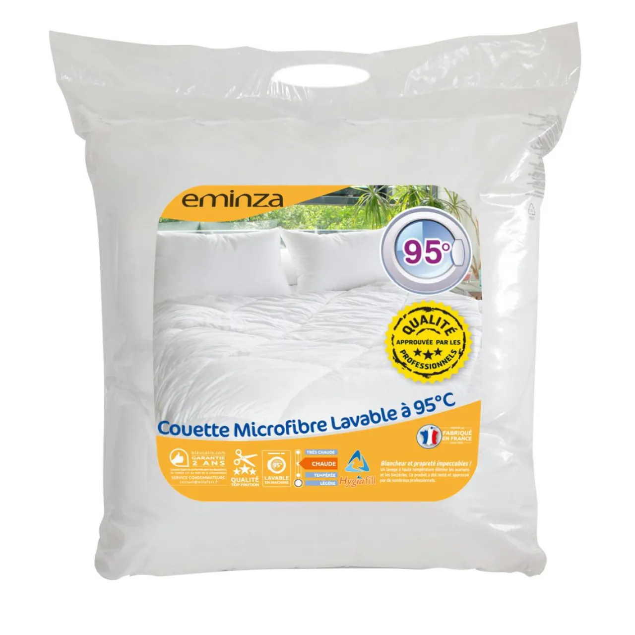 Couette, Oreiller, Traversin|EMINZA Couette Chaude (140 x 200 cm) Microfibre Lavable à 95°C he Blanc