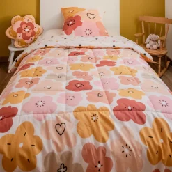 Linge De Lit Enfant|Linge De Lit Enfant|l'Effet Papillon Couette imprimée enfant coton (140 x 200 cm) Barbotine Multicolore