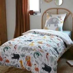 Linge De Lit Enfant|Linge De Lit Enfant|L'effet papillon Couette imprimée enfant coton et une taie d'oreiller (140 x 200 cm) Savane Multicolore