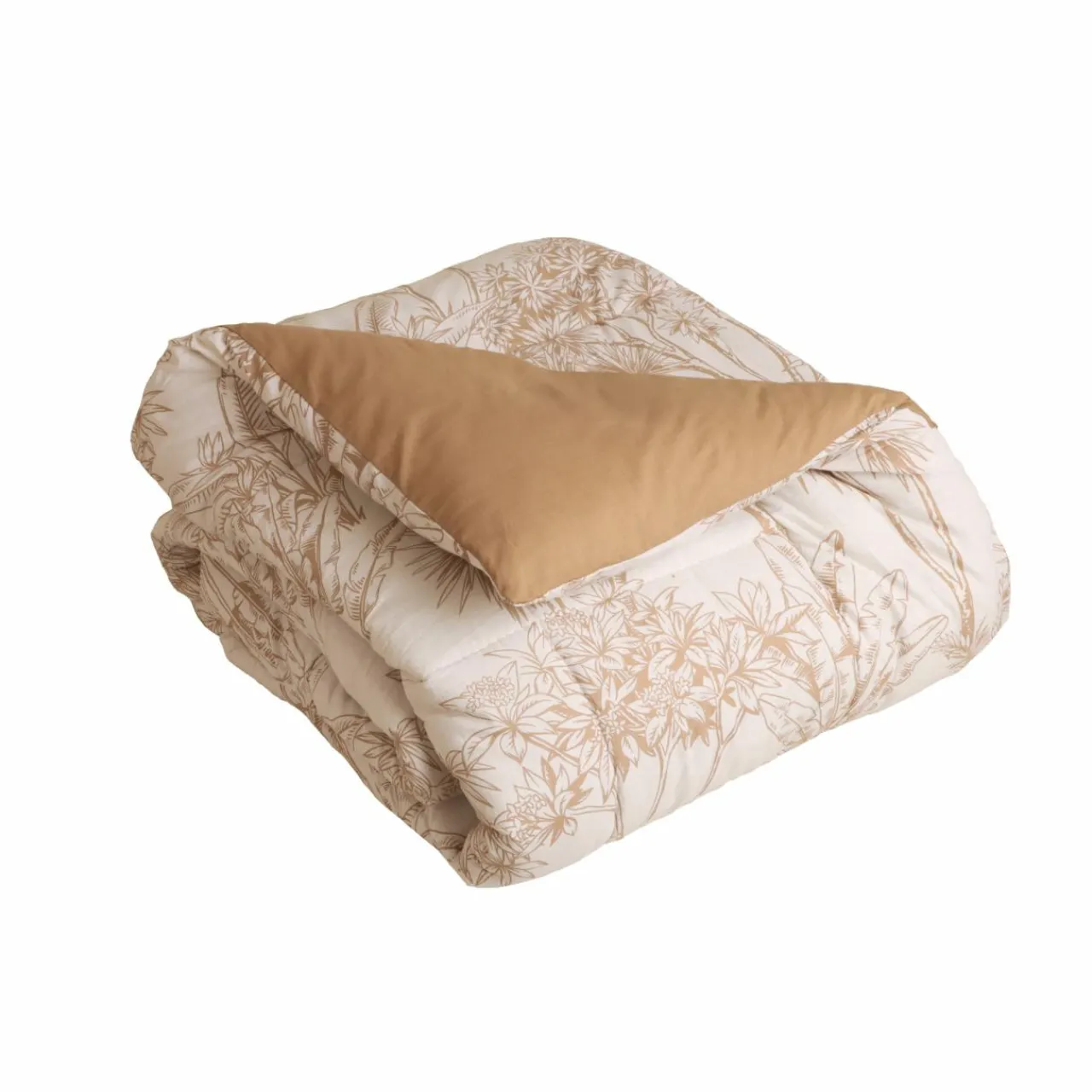 Couette, Oreiller, Traversin|EMINZA Couette imprimée et deux taies d'oreiller coton (200 x 200 cm) Lara Marron