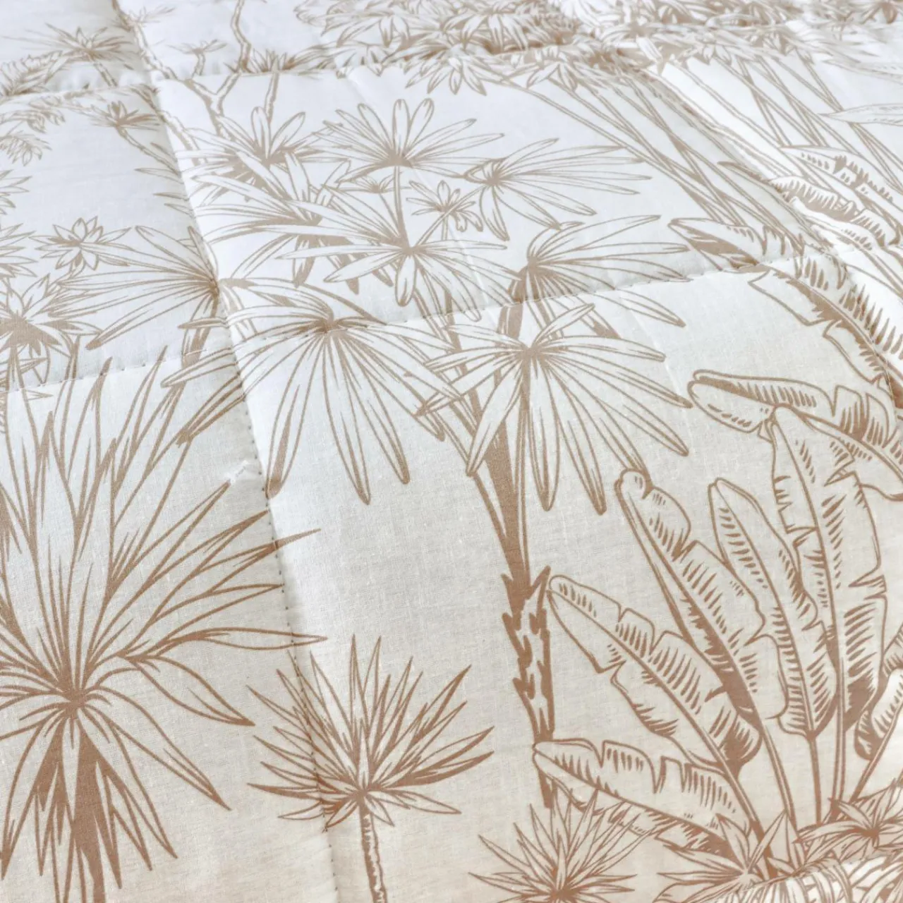 Couette, Oreiller, Traversin|EMINZA Couette imprimée et deux taies d'oreiller coton (200 x 200 cm) Lara Marron