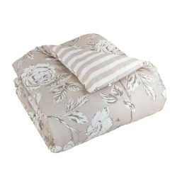 Couette, Oreiller, Traversin|EMINZA Couette imprimée et une taie d'oreiller coton (140 x 200 cm) Lara Beige