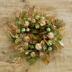 Couronne De Noël|KAEMINGK Couronne de Noël (D50 cm) Majesty et doré Vert