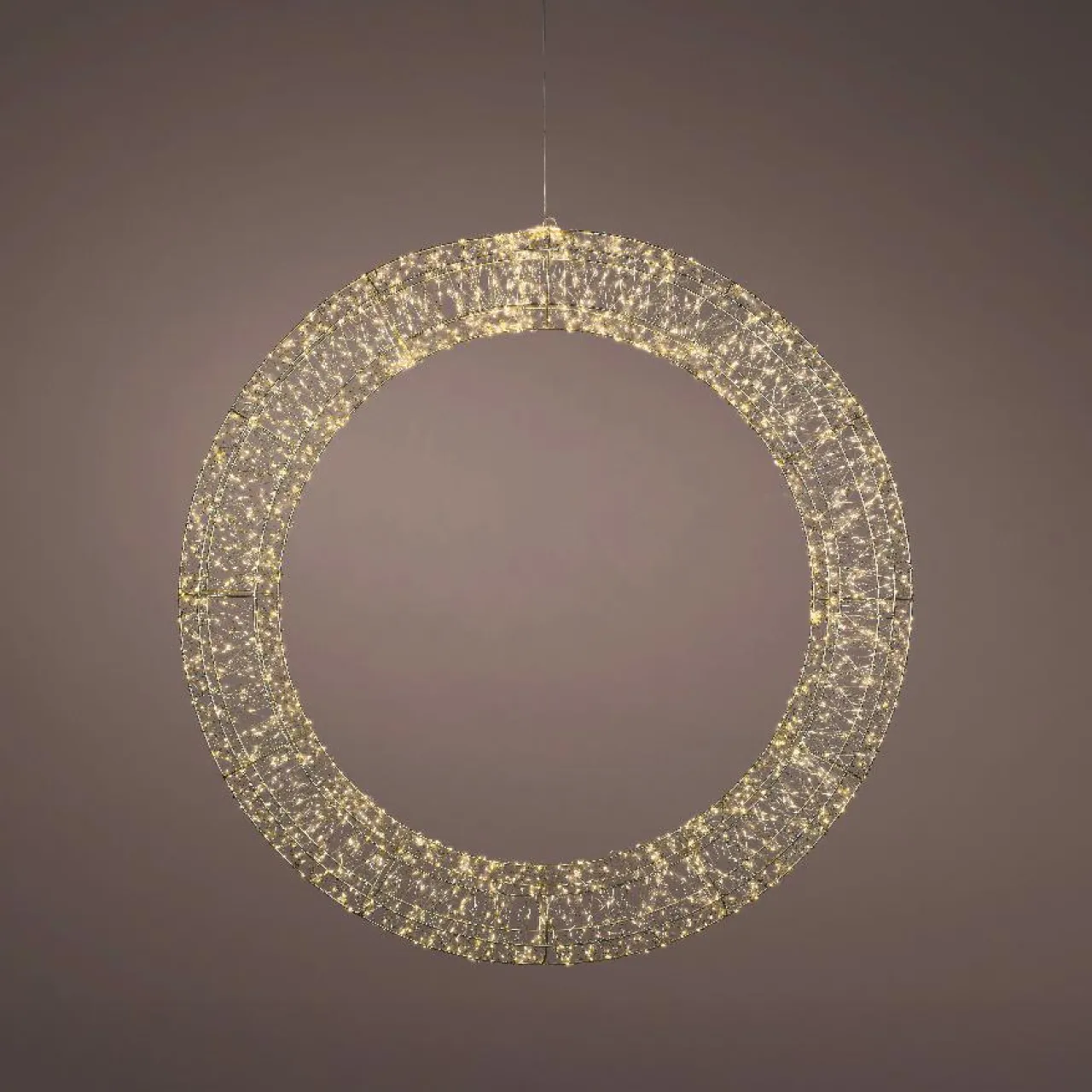 Personnage, Objet Grand Format|Couronne De Noël|KAEMINGK Couronne de Noël Géante lumineuse Micro 1800 LED (D116 cm) Éclats et blanc chaud Argent