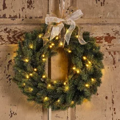 Couronne De Noël|KAEMINGK Couronne de Noël lumineuse (D40 cm) Manitoba Blanc chaud Sapin vert lumineux