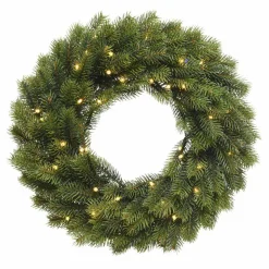 Couronne De Noël|KAEMINGK Couronne de Noël lumineuse (D40 cm) Manitoba Blanc chaud Sapin vert lumineux