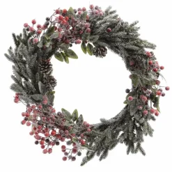Couronne De Noël|KAEMINGK Couronne de Noël nature (D48 cm) Odesza givré Vert
