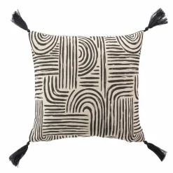 Coussin Et Housse|DOUCEUR D'INTERIEUR Coussin carré (45 x 45 cm) Pandore Noir