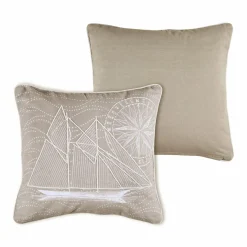 Coussin Et Housse|LOVELY CASA Coussin carré coton (40 cm) Yacht Gris