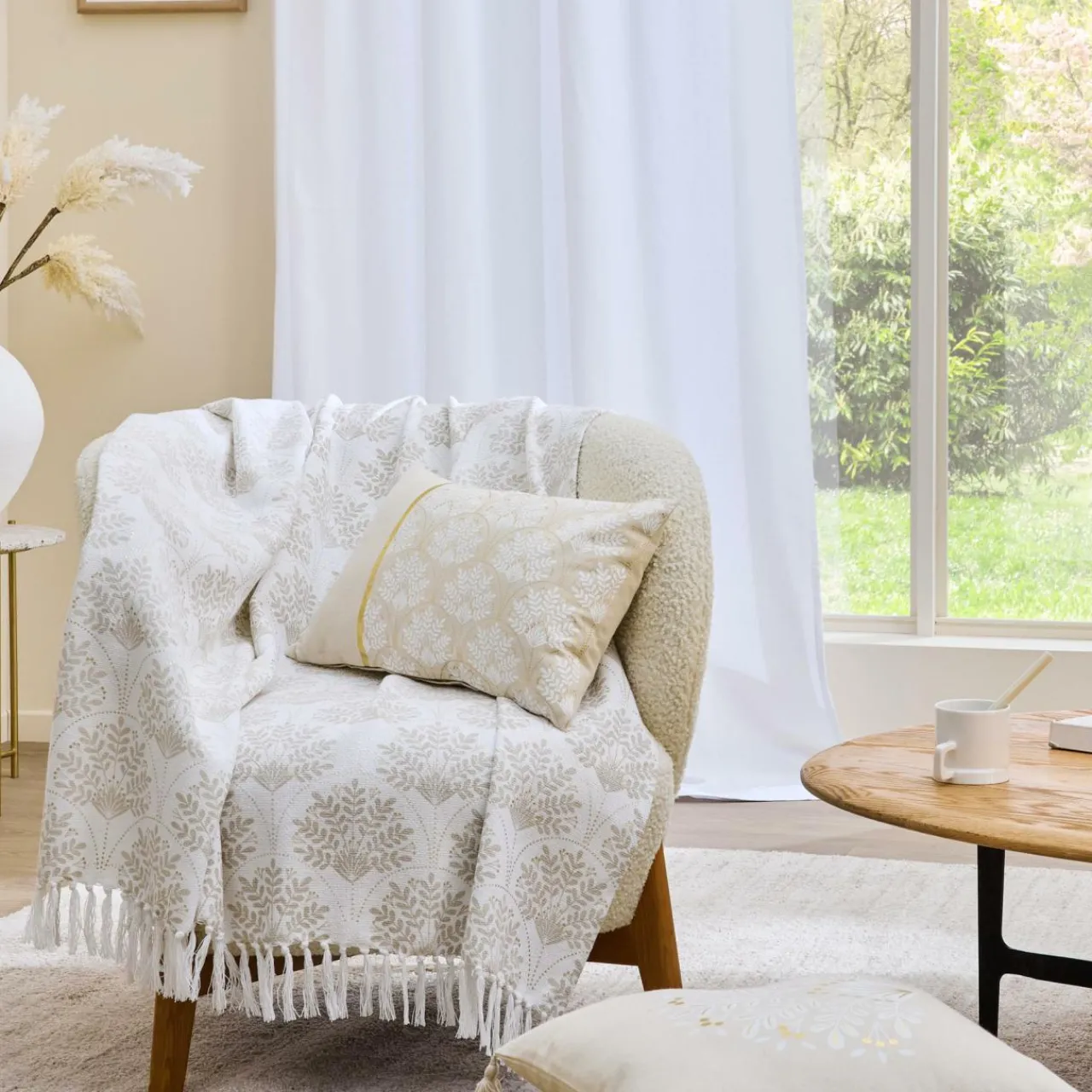 Coussin Et Housse|douceur d'intu017drieur Coussin carré coton (45 x 45 cm) Majestia Beige