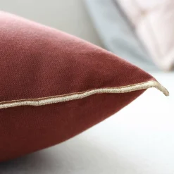 Coussin Et Housse|ENJOY HOME Coussin carré coton (40 x 40 cm) Harmony grenat Rouge