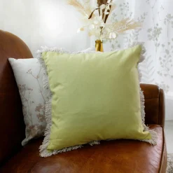 Coussin Et Housse|ENJOY HOME Coussin carré coton (40 x 40 cm) Herbier uni Vert tilleul