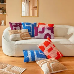 Coussin Et Housse|Atmosphera, cru017dateur d'intu017drieur Coussin carré coton (50 x 50 cm) Poppy Violet