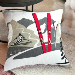 Coussin Et Housse|STOF Coussin carré coton (40 x 40 cm) Villard Gris