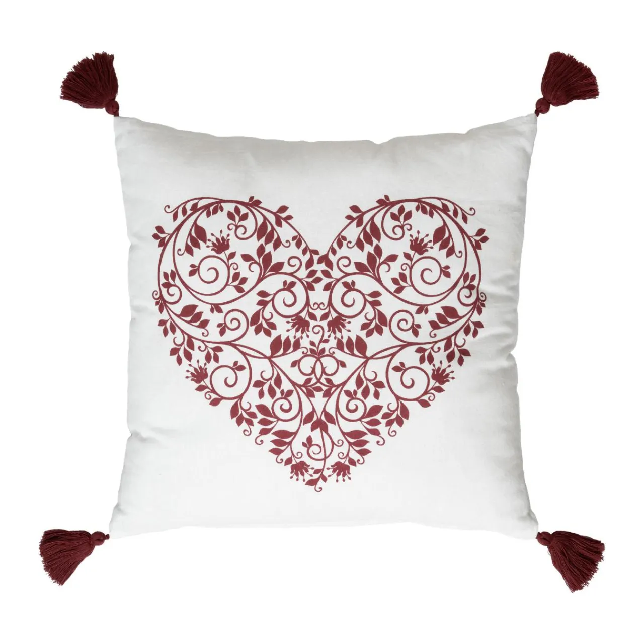 Coussin Et Housse|EMINZA Coussin carré coton (40 x 40 cm) Megeve Rouge