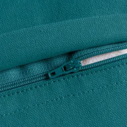 Coussin Et Housse|EMINZA Coussin carré coton (45 x 45 cm) Pixel franges Bleu canard