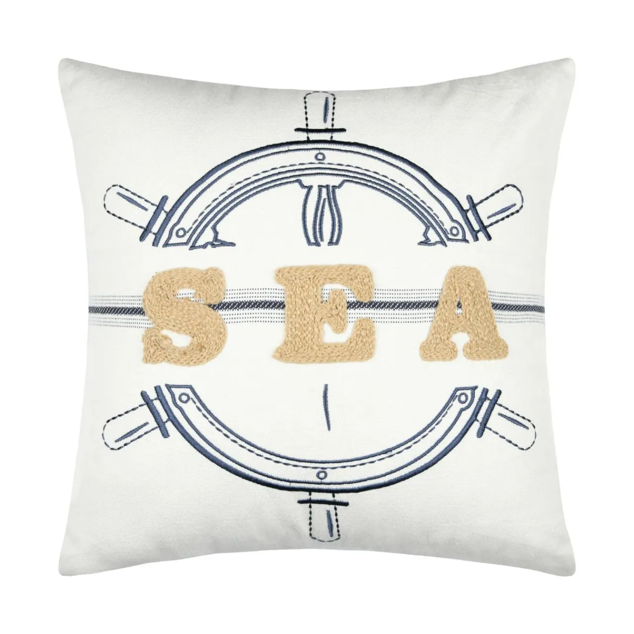 Coussin Et Housse|STOF Coussin carré coton (45 x 45 cm) Maritime Bleu marine