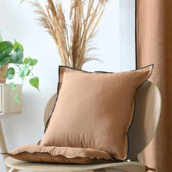 Coussin Et Housse|STOF Coussin carré coton (45 x 45 cm) Helios Camel