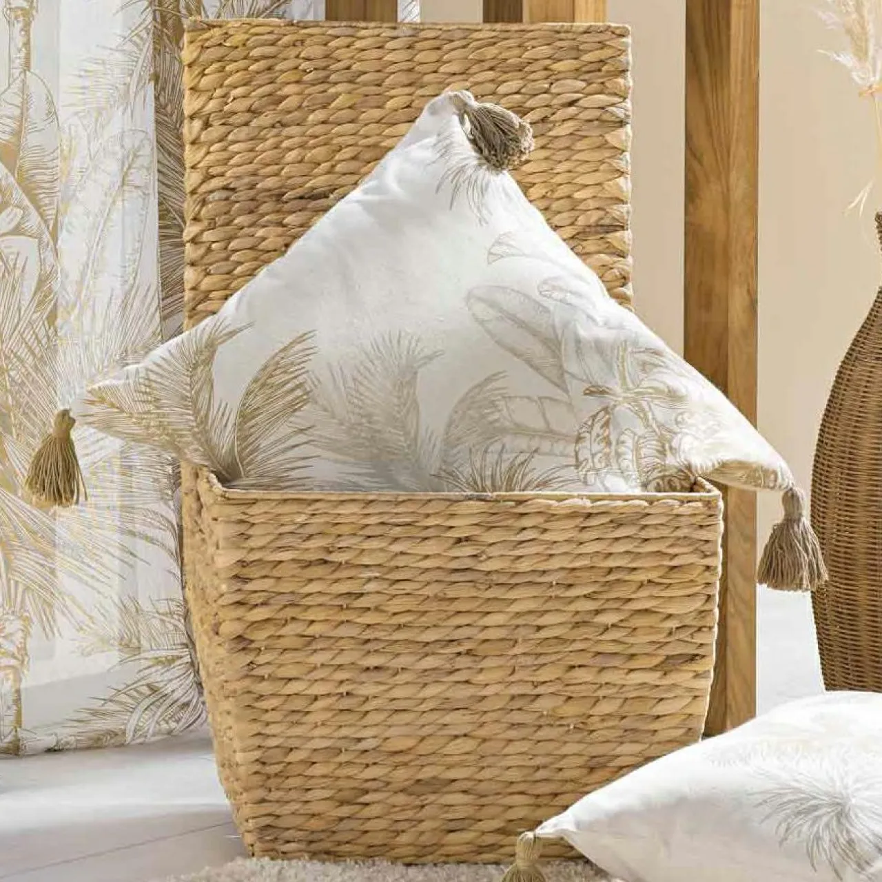 Coussin Et Housse|douceur d'intu017drieur Coussin carré coton (45 x 45 cm) Dune Ecru