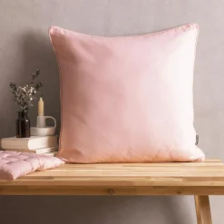 Coussin Et Housse|EMINZA Coussin carré coton (60 x 60 cm) Pixel Rose poudré