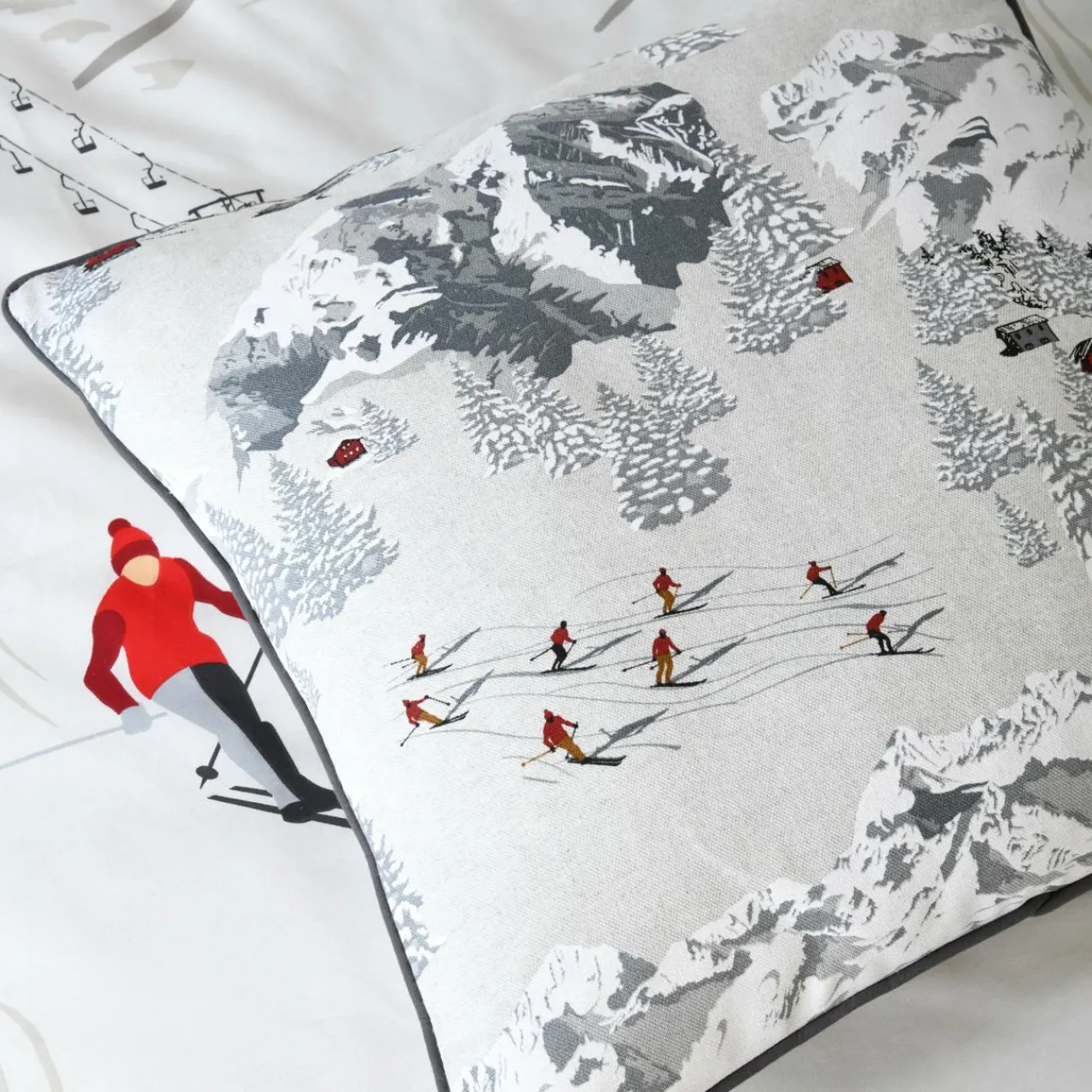 Coussin Et Housse|LOVELY CASA Coussin carré coton (50 x 50 cm) Meribel Gris