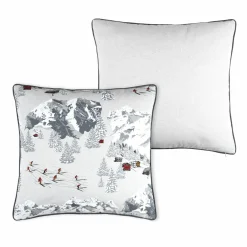 Coussin Et Housse|LOVELY CASA Coussin carré coton (50 x 50 cm) Meribel Gris