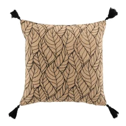 Coussin Et Housse|EMINZA Coussin carré coton et jute (40 x 40 cm) Nama Noir