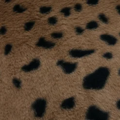 Coussin Et Housse|STOF Coussin carré fausse fourrure panthère (45 x 45 cm) Fauves Chocolat