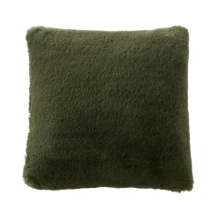 Coussin Et Housse|EMINZA Coussin carré fausse fourrure (45 x 45 cm) Finn Vert kaki