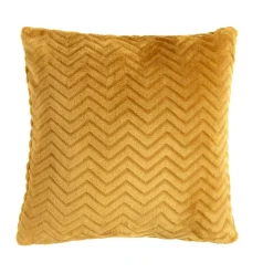 Coussin Et Housse|EMINZA Coussin carré flanelle (45 x 45 cm) Zag Jaune moutarde