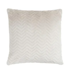 Coussin Et Housse|EMINZA Coussin carré flanelle (45 x 45 cm) Zag Beige