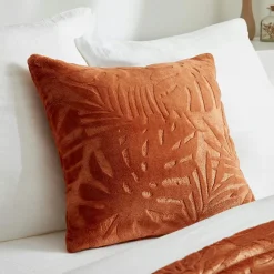 Coussin Et Housse|EMINZA Coussin carré flanelle (45 x 45 cm) Flore Cuivre