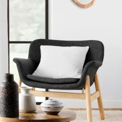 Coussin Et Housse|douceur d'intu017drieur Coussin carré flanelle relief (45 x 45 cm) Java Blanc