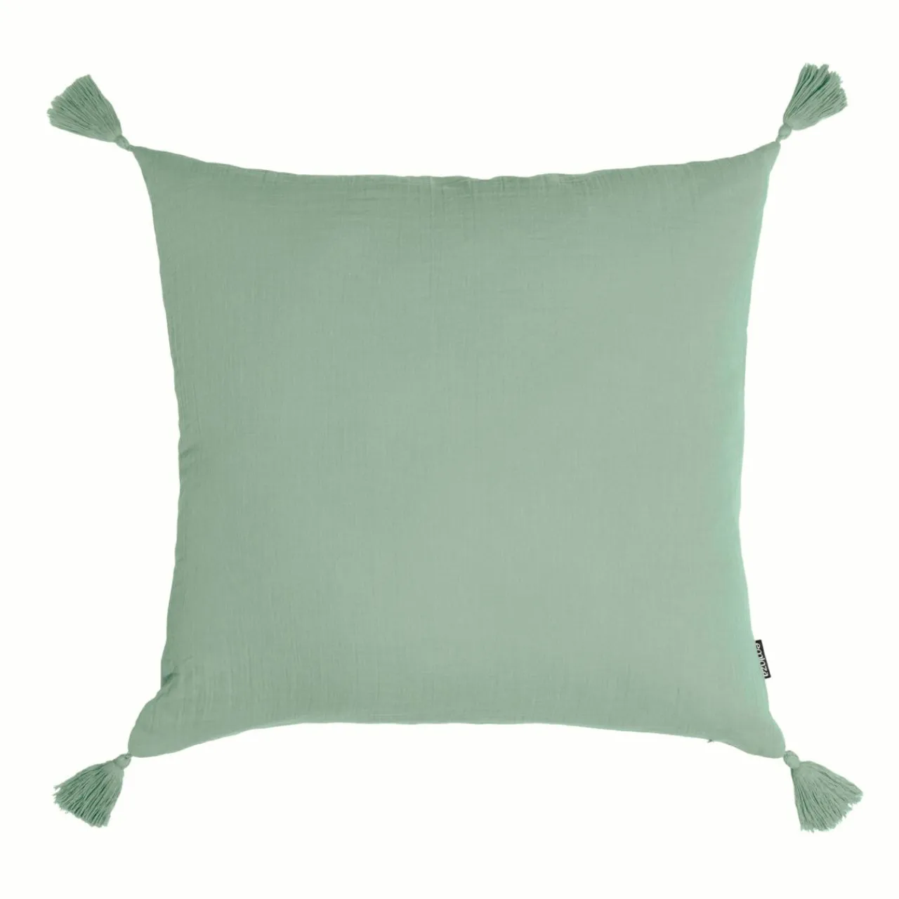 Coussin Et Housse|EMINZA Coussin carré gaze de coton (60 x 60 cm) Gaïa Vert Eucalyptus