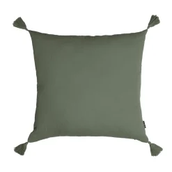 Coussin Et Housse|EMINZA Coussin carré gaze de coton (60 x 60 cm) Gaïa Vert romarin