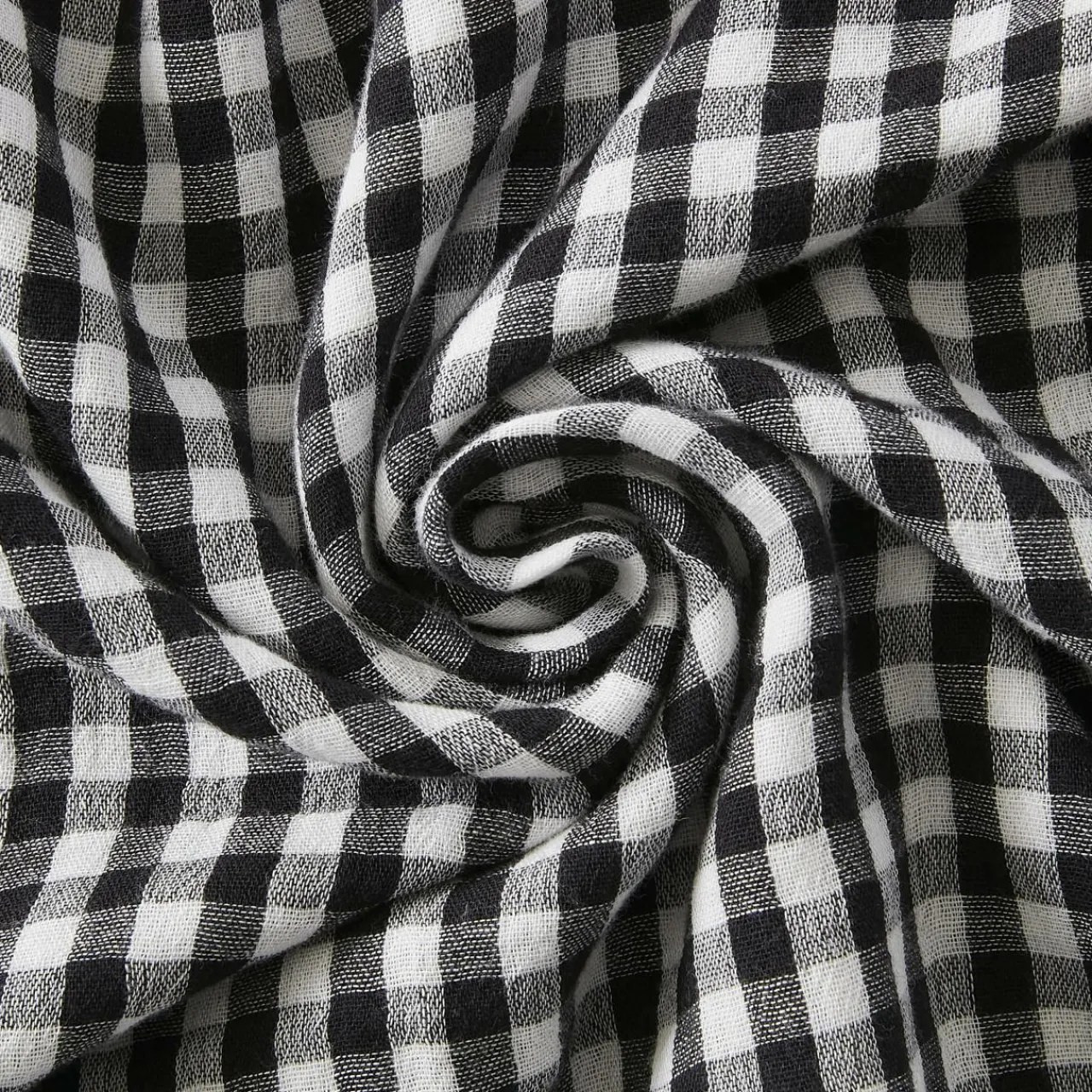 Coussin Et Housse|EMINZA Coussin carré gaze de coton (45 x 45 cm) Gaïa vichy Noir