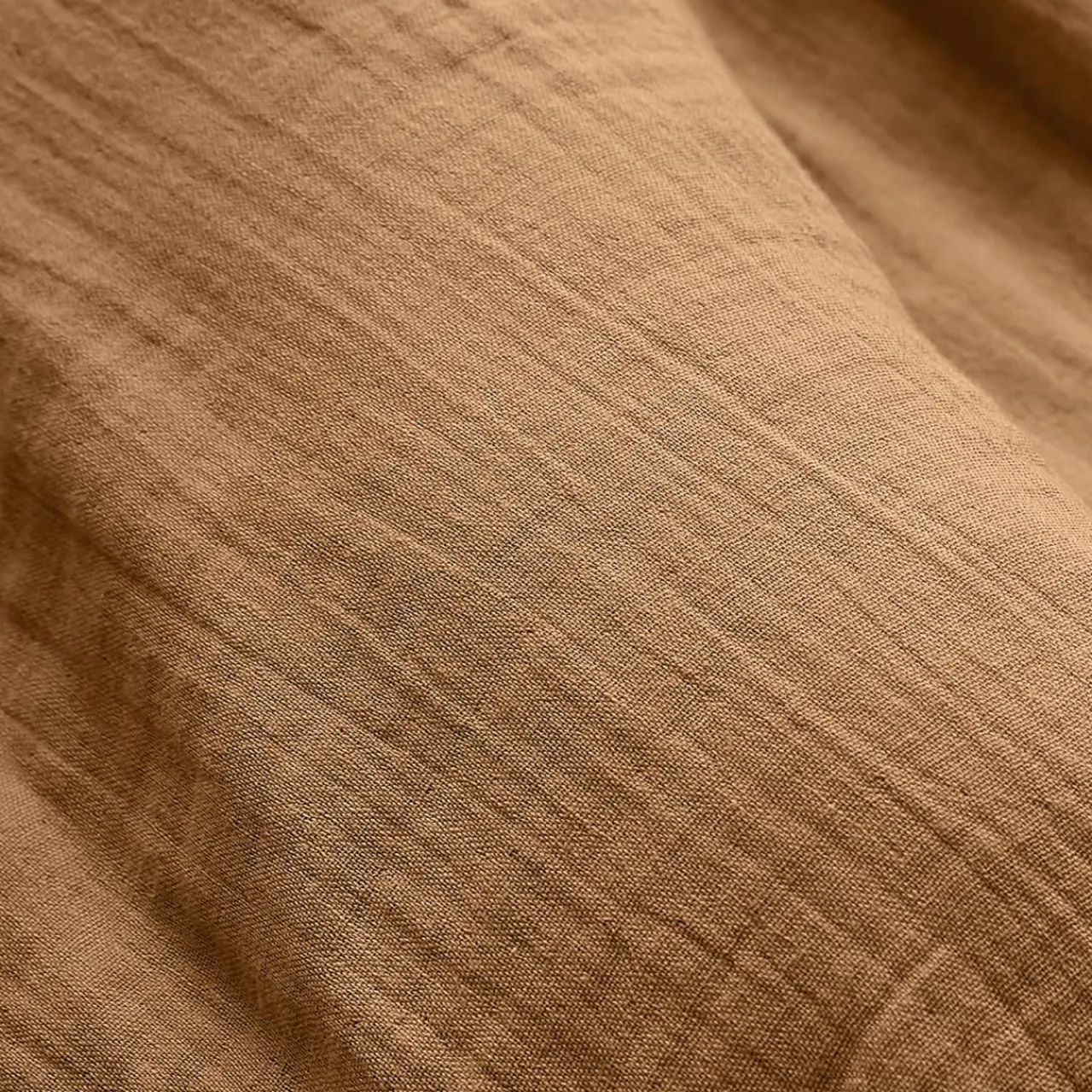 Coussin Et Housse|EMINZA Coussin carré gaze de coton (60 x 60 cm) Gaïa Camel