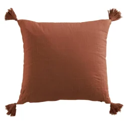 Coussin Et Housse|EMINZA Coussin carré gaze de coton (40 x 40 cm) Gaïa Terracotta