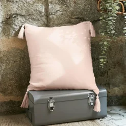 Coussin Et Housse|EMINZA Coussin carré gaze de coton (40 x 40 cm) Gaïa Rose poudré