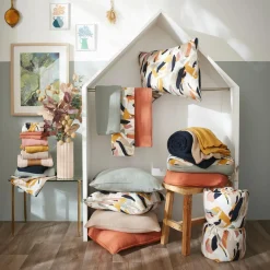 Coussin Et Housse|EMINZA Coussin carré gaze de coton (45 x 45 cm) Mathilda Multicolore