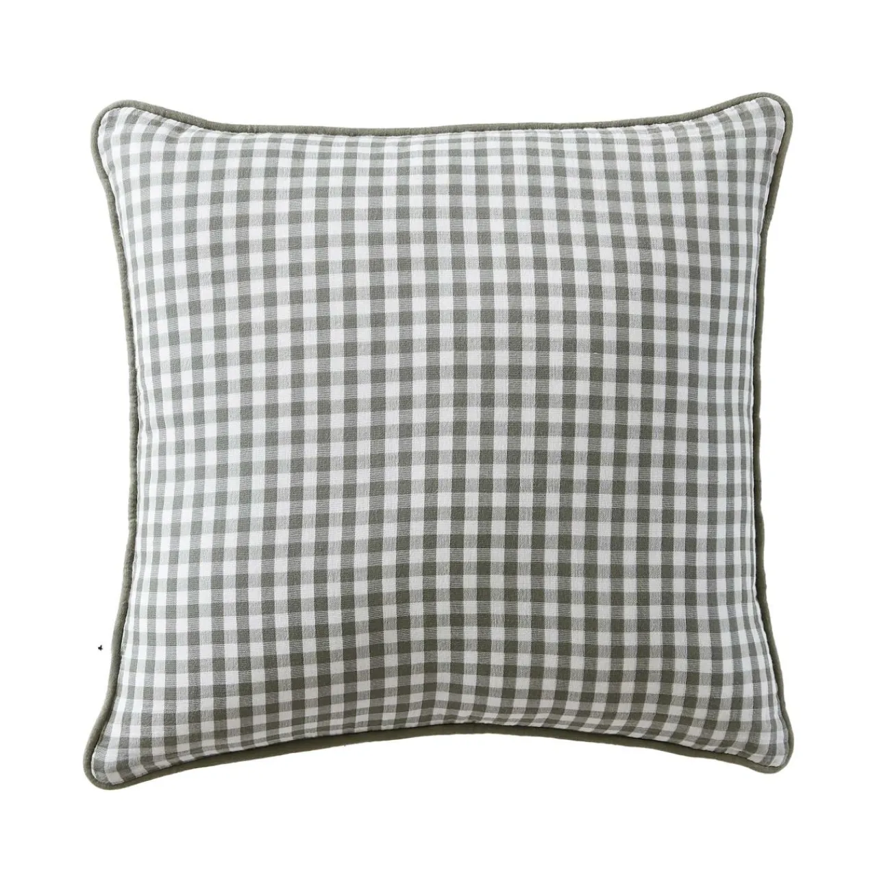 Coussin Et Housse|EMINZA Coussin carré gaze de coton (45 x 45 cm) Gaïa vichy Vert romarin