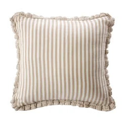 Coussin Et Housse|EMINZA Coussin carré gaze de coton (45 x 45 cm) Gaïa rayures Ficelle Rayure Ficelle