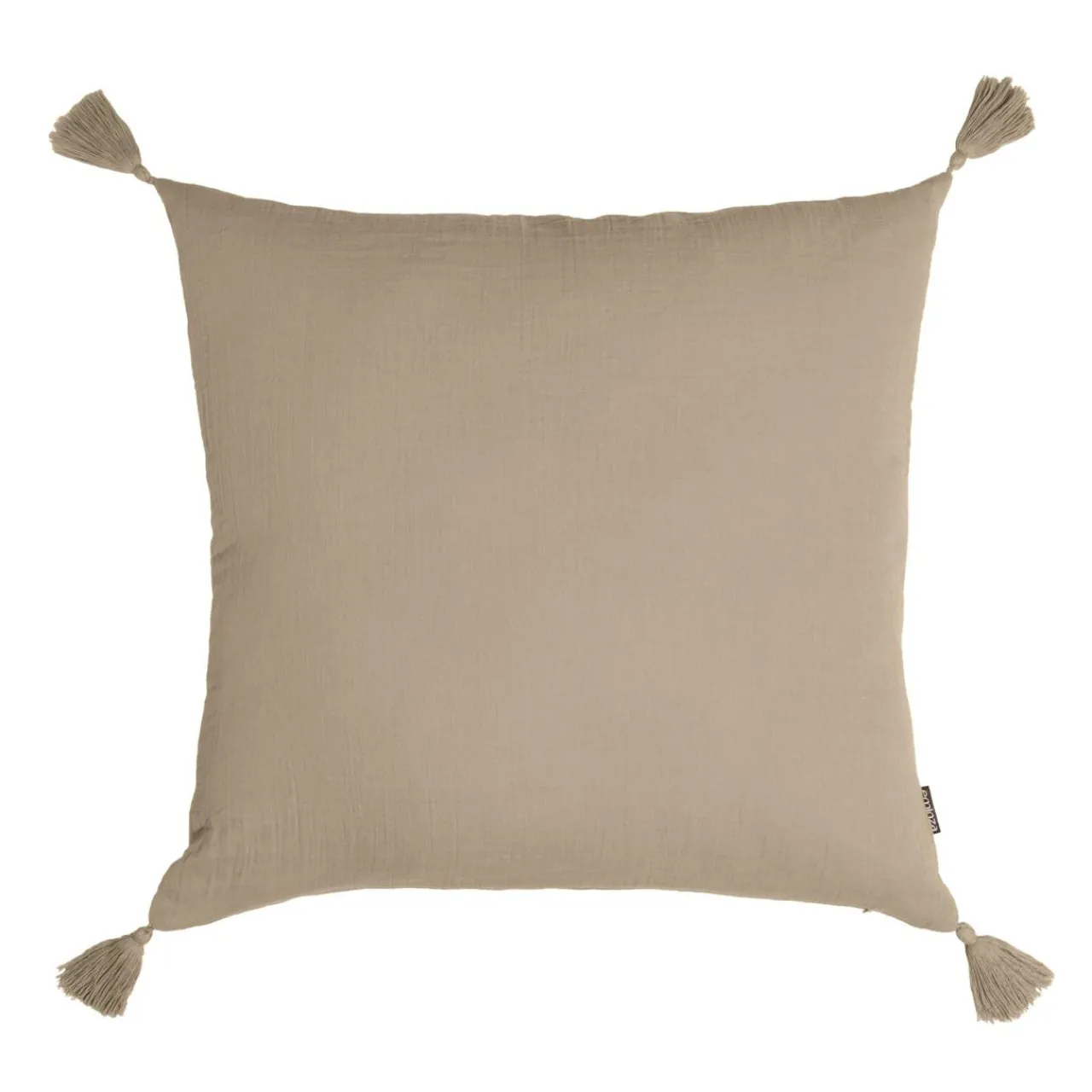 Coussin Et Housse|EMINZA Coussin carré gaze de coton (40 x 40 cm) Gaïa Ficelle