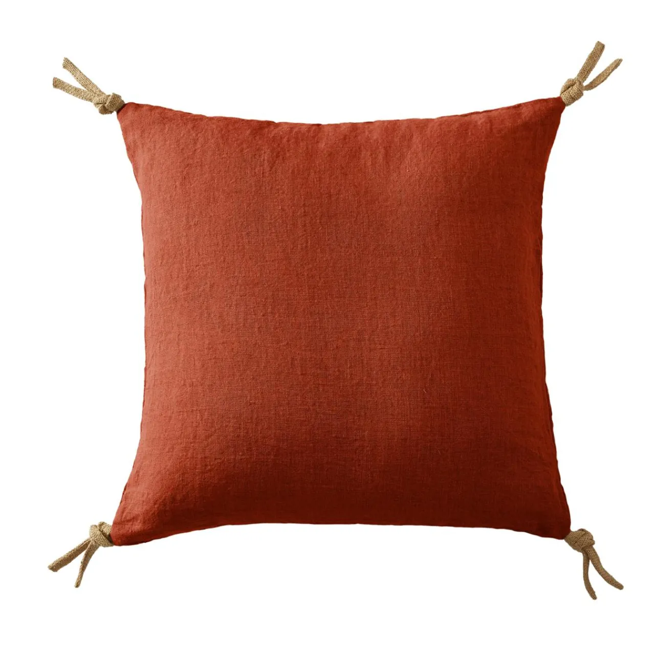 Coussin Et Housse|EMINZA Coussin carré lin lavé (45 cm) Louise Terracotta