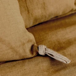 Coussin Et Housse|EMINZA Coussin carré lin lavé (45 cm) Louise Caramel
