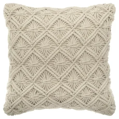 Coussin Et Housse|ATMOSPHERA Coussin carré polycoton (40 x 40 cm) Macram Beige